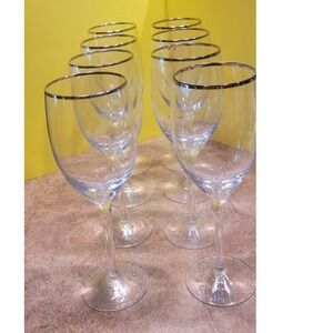 Set of 2 Lenox Ariel Wine Goblet Glasses Crystal Vintage Style Barware
